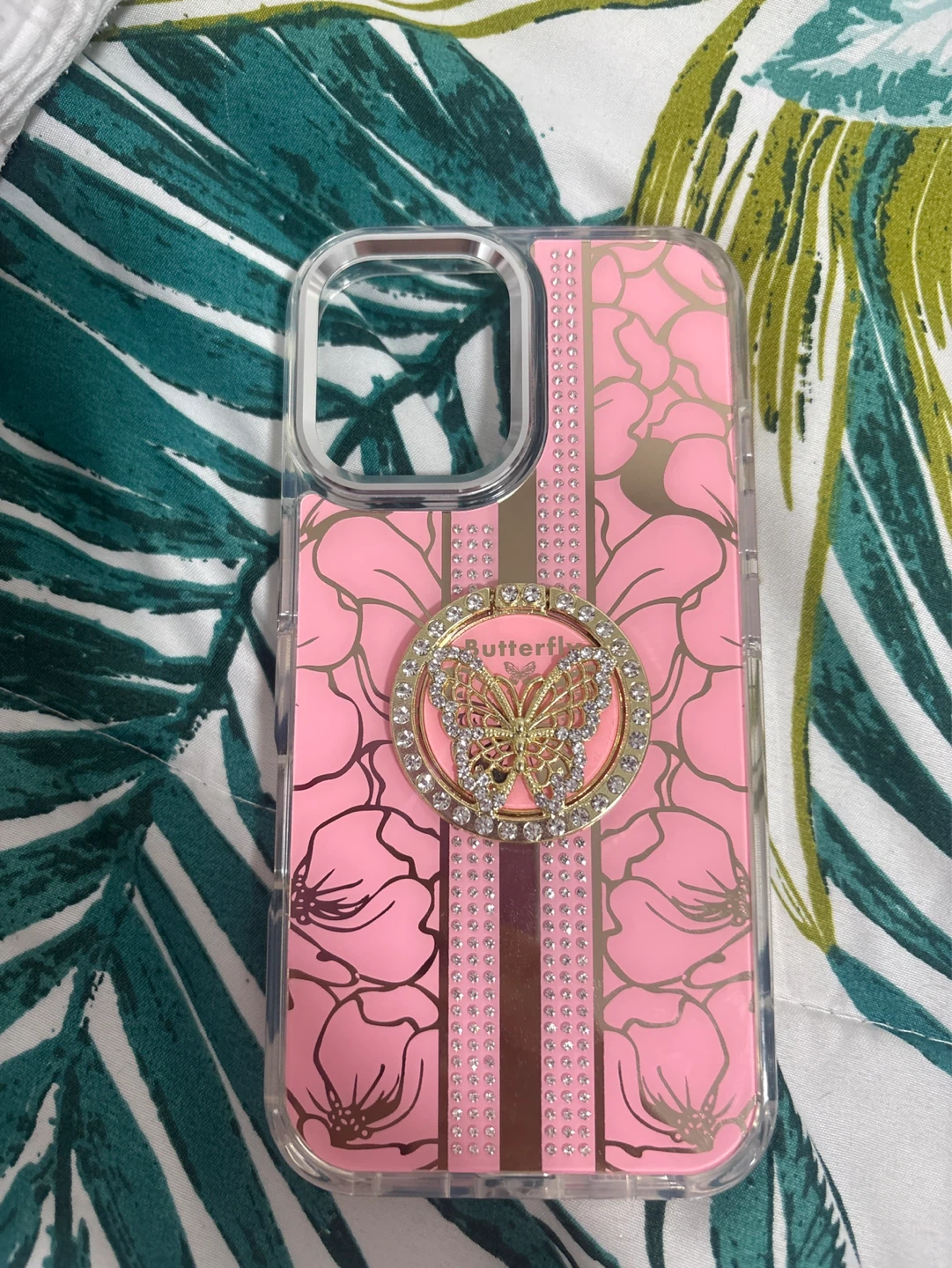 iPhone 16 case Pink Butterfly R Case with Ring Holder