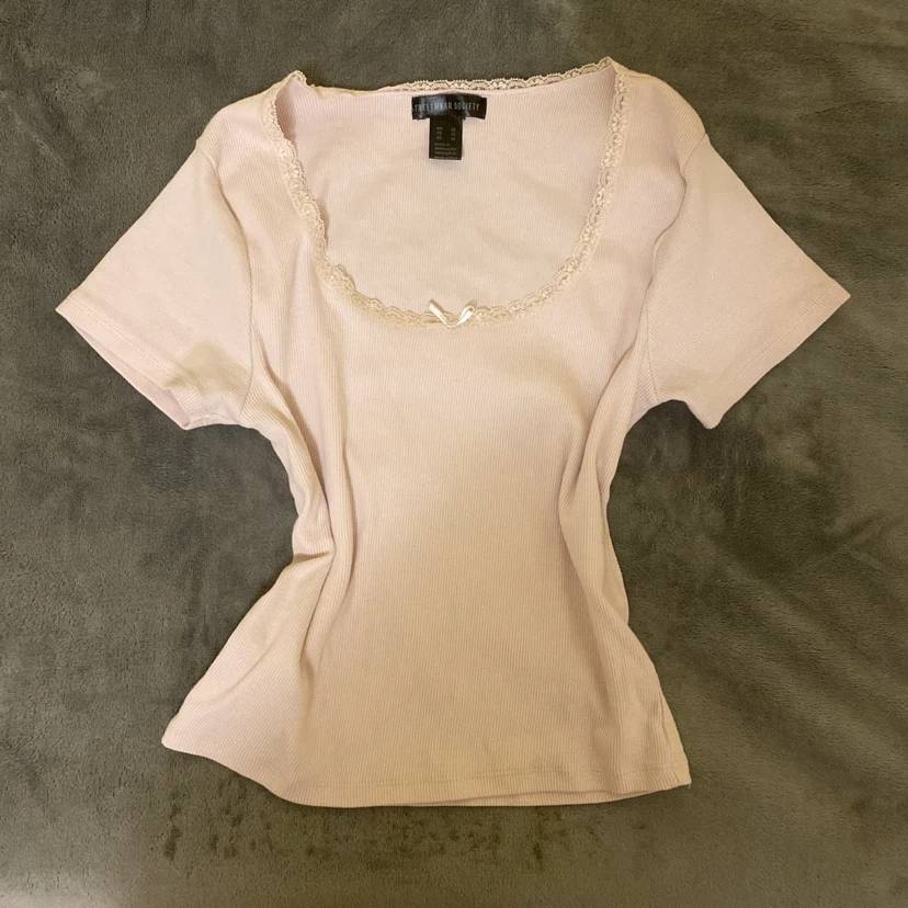 Streetwear Society Ribbed Lace Trim Top - Size M