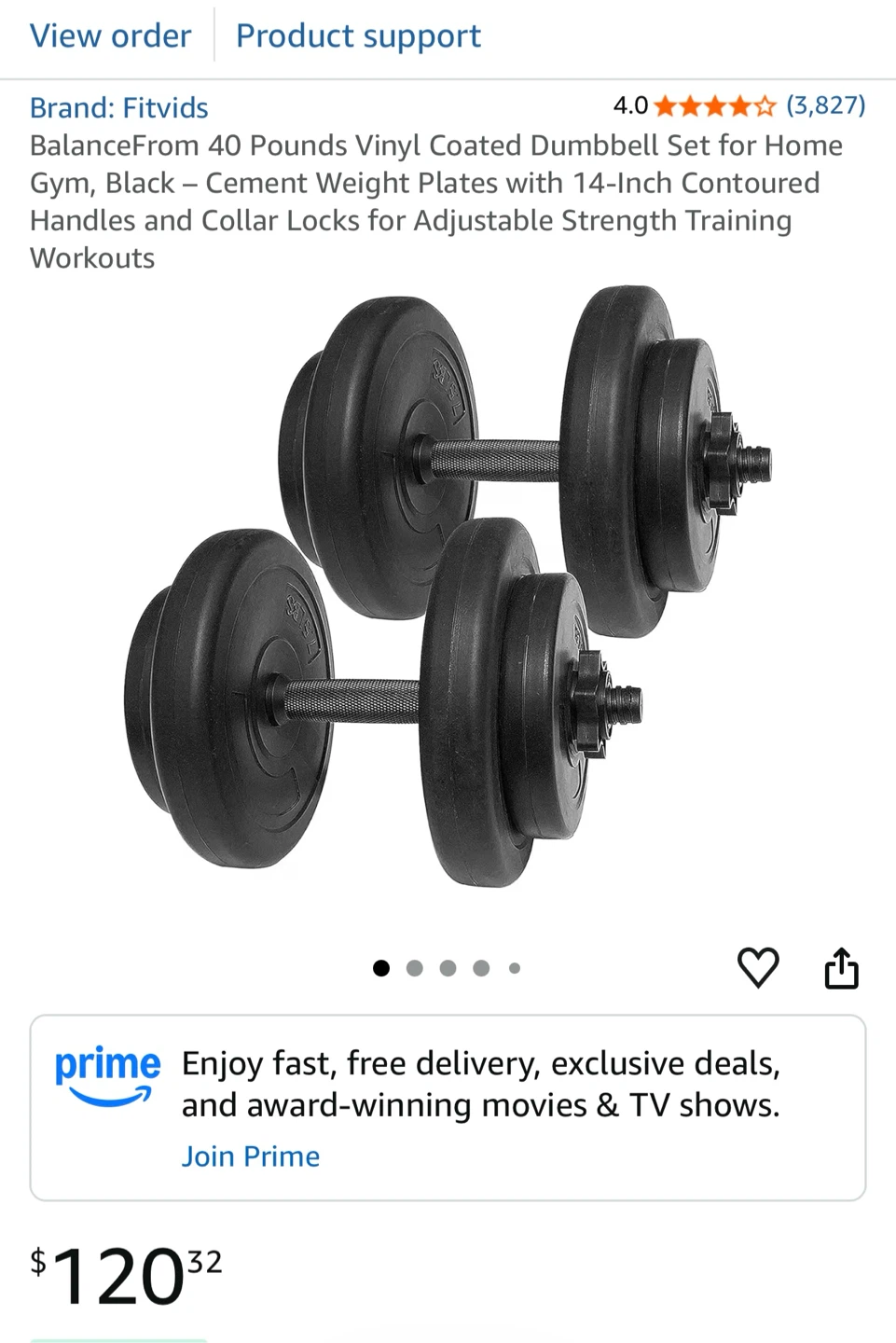 BalanceFrom 40 Pound Dumbbell Set