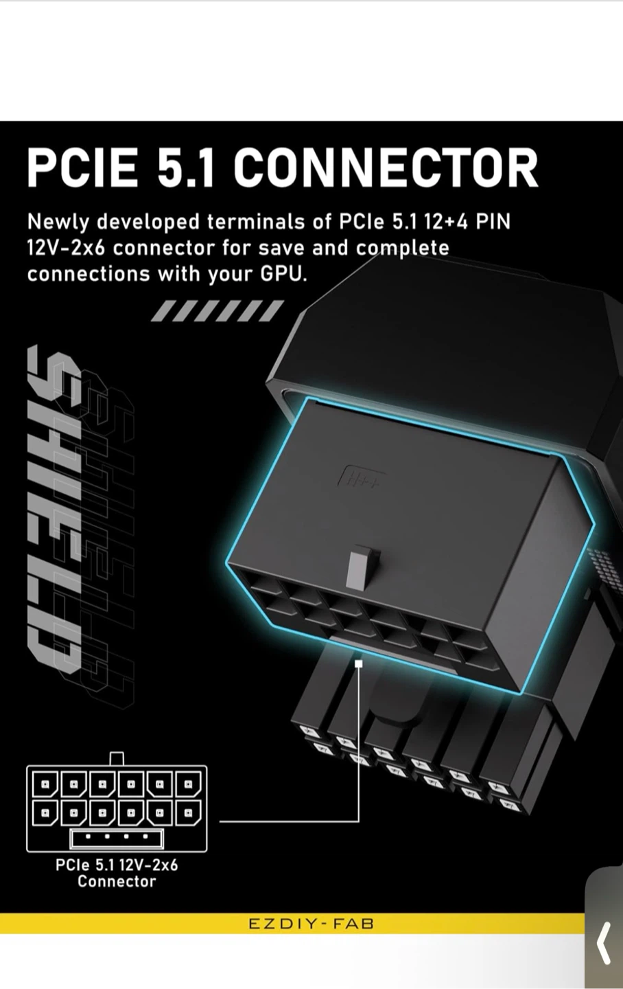 EZDIY-FAB PCIe 5.1 12V-2x6 Connector - photo 3