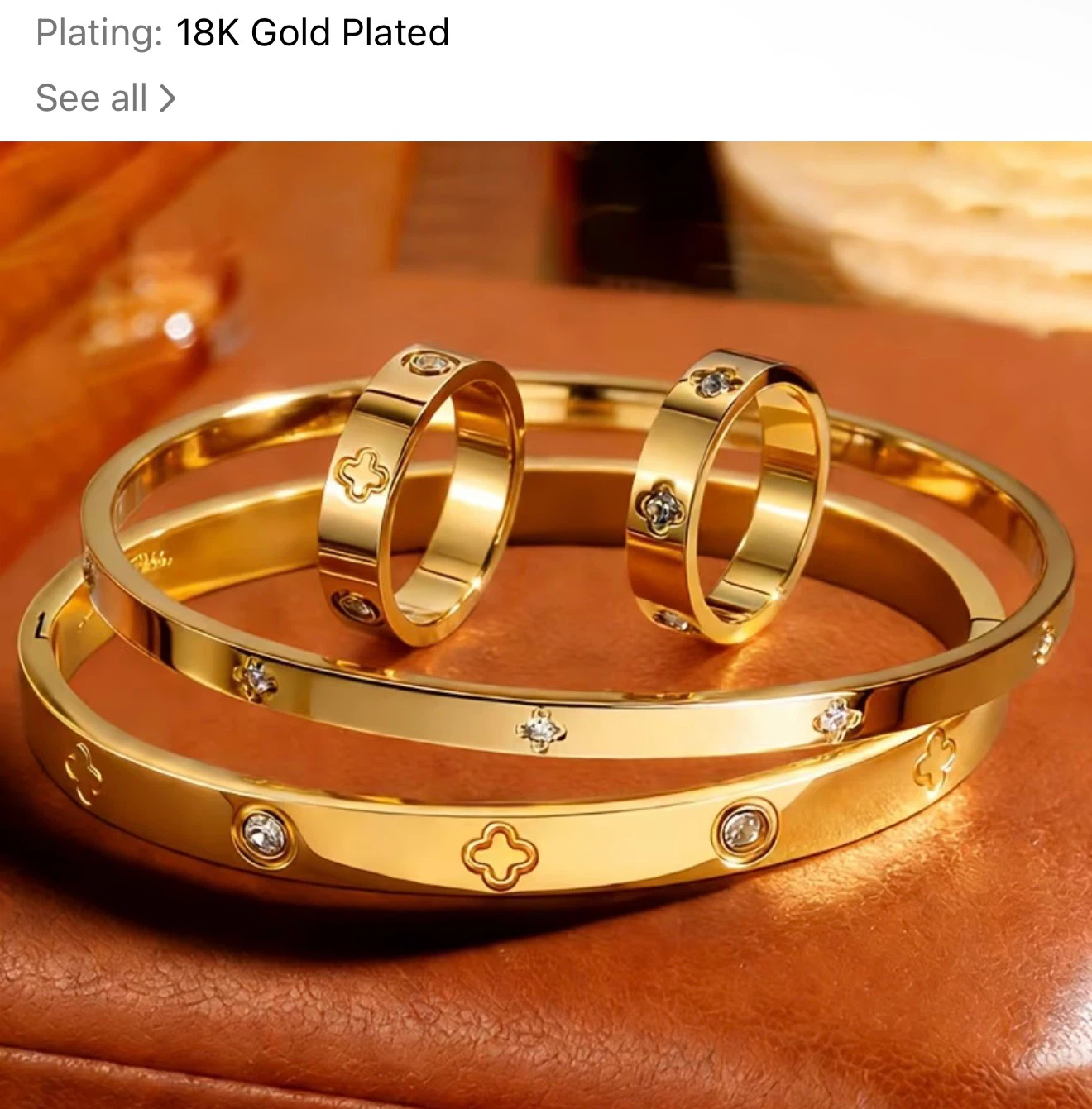 18K Gold Plated Bangle Bracelet - photo 4