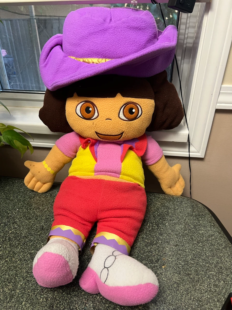 Dora the Explorer Plush Toy with Purple Cowboy Hat