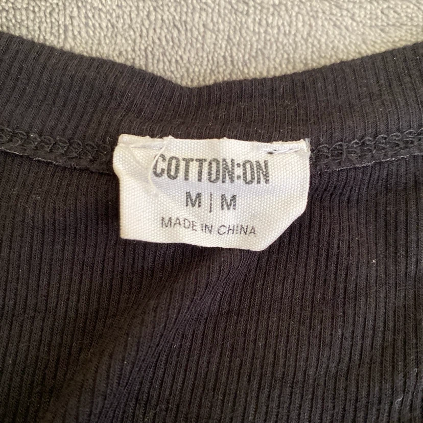 Cotton:On Black Ribbed Scoop Neck Top - Size M - photo 3