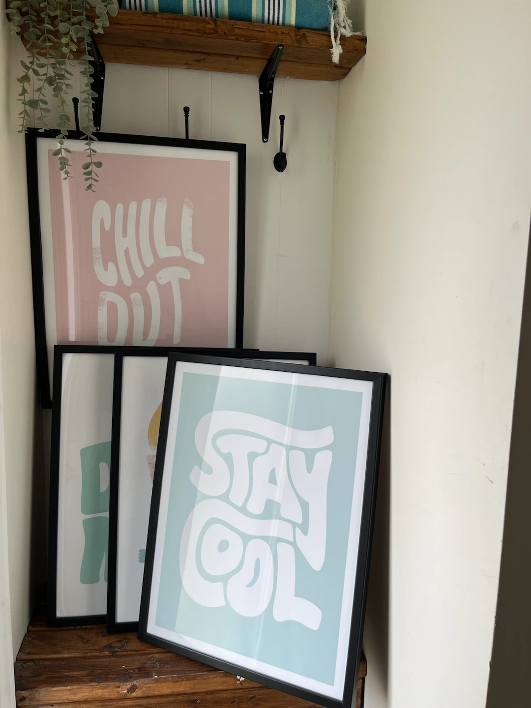 4 Funky Word Prints with Black Pictures Frames - photo 2