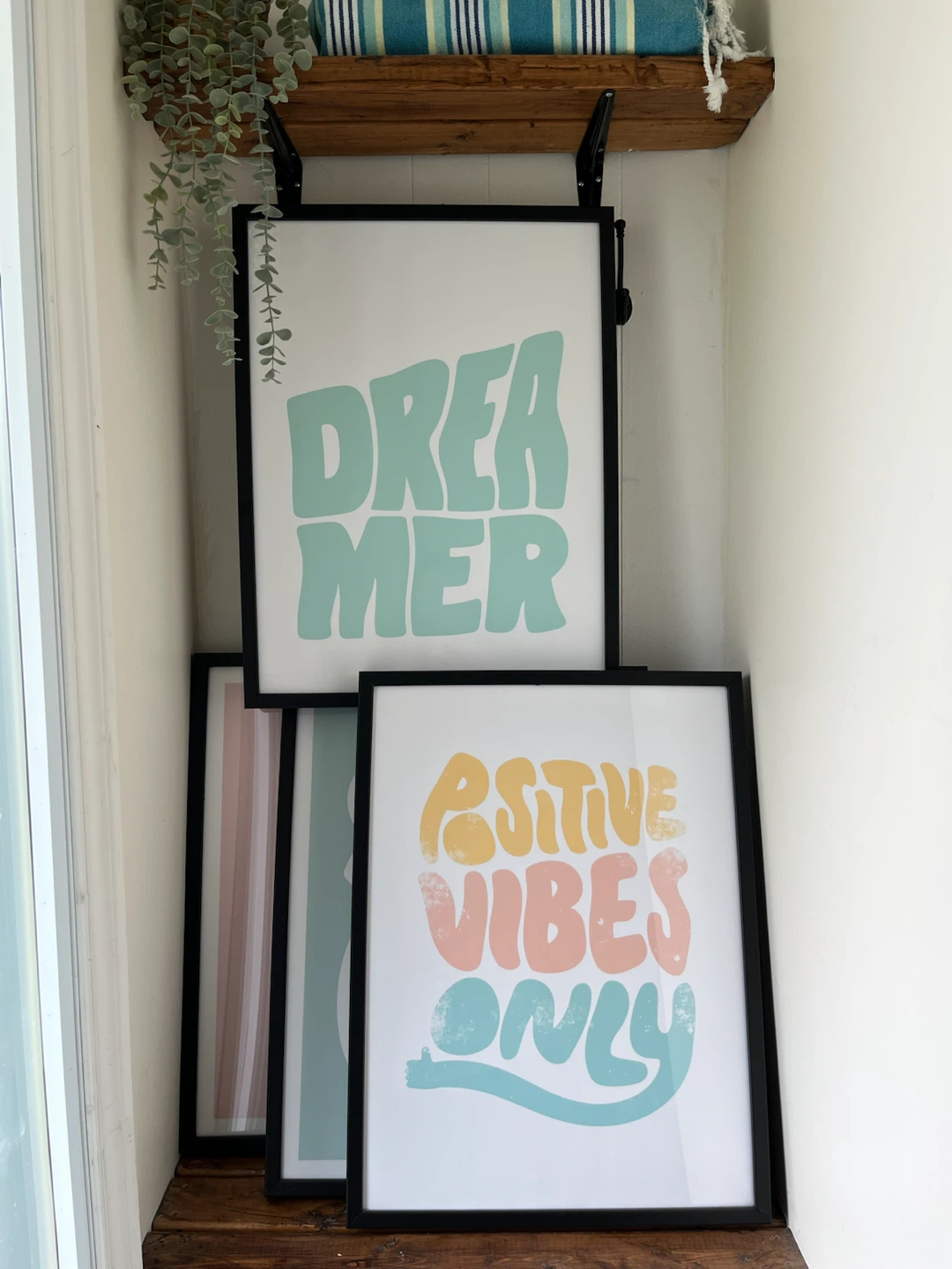 4 Funky Word Prints with Black Pictures Frames - photo 3