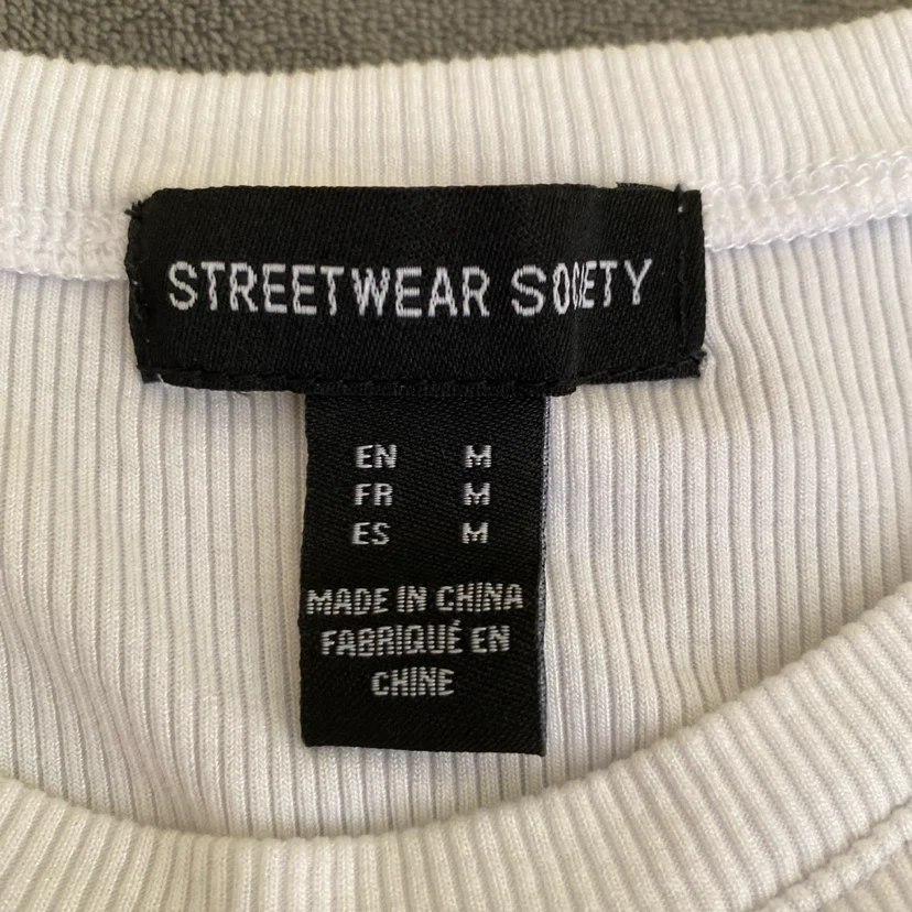 Streetwear Society White Ribbed T-Shirt - Size M - photo 3