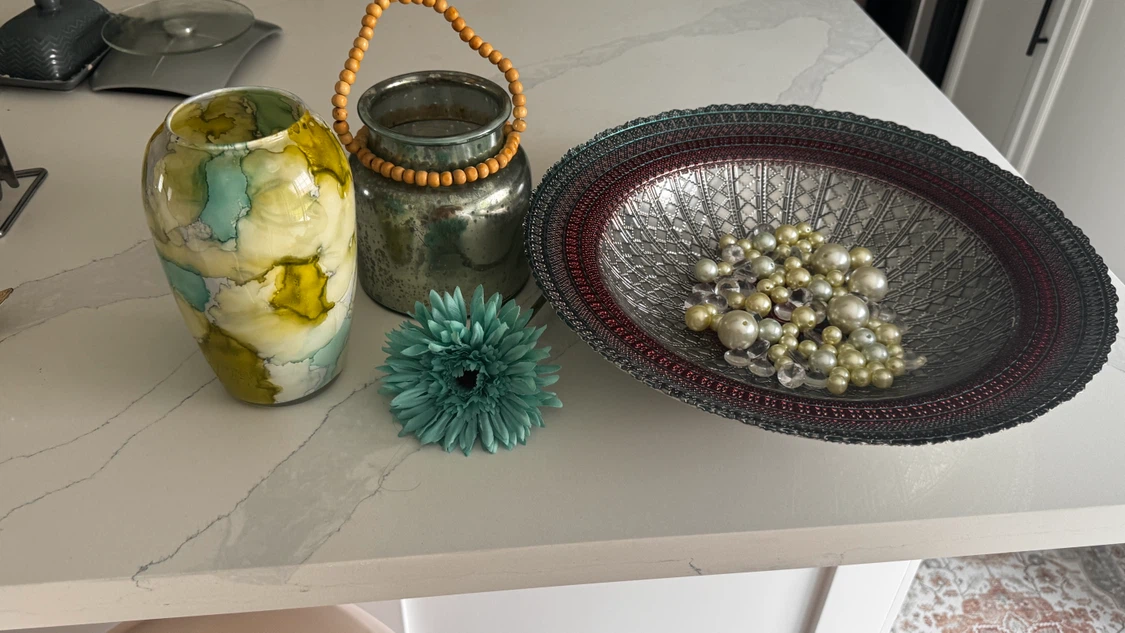 Decorative Vase with Marbled Finish