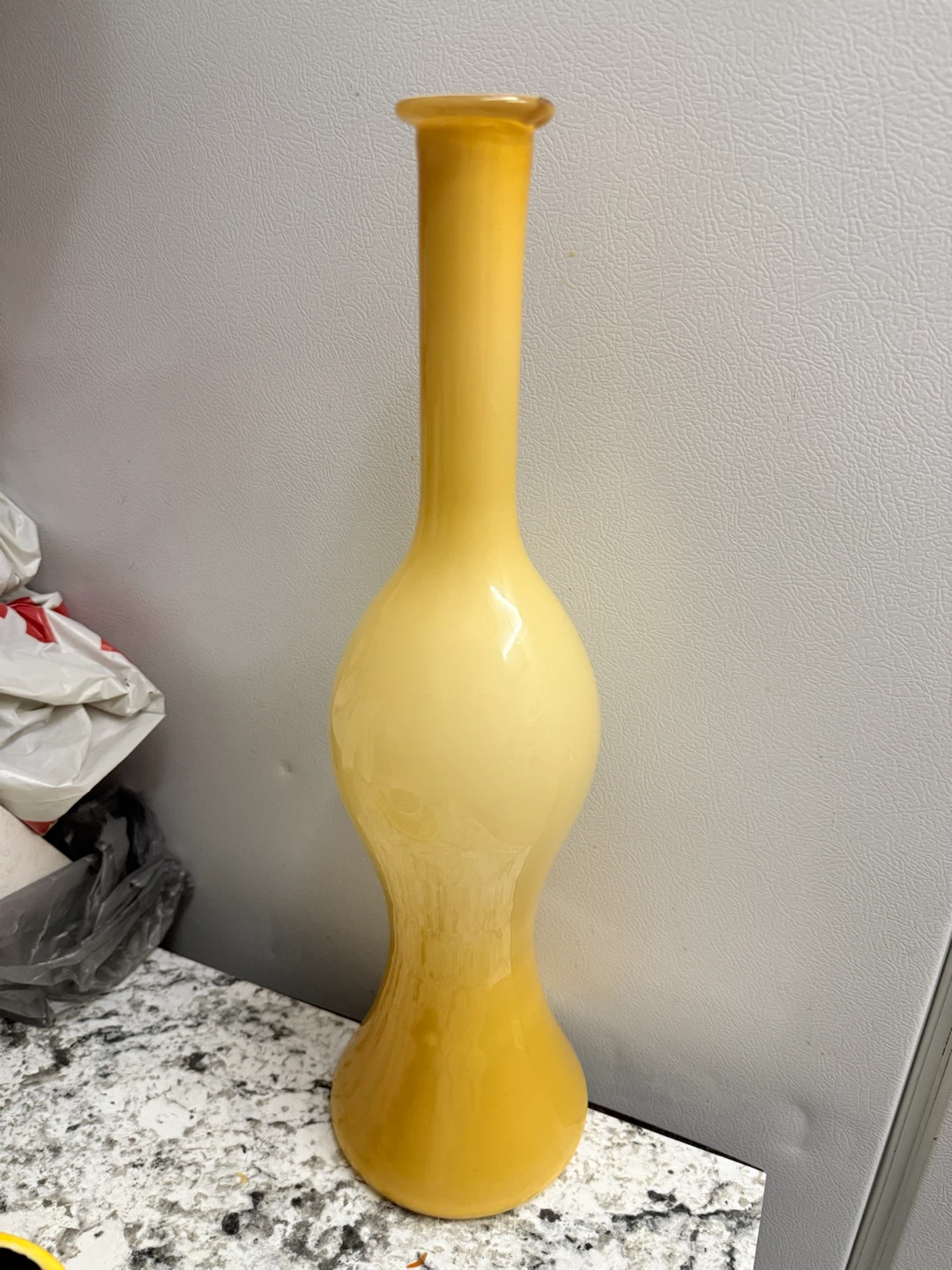 VTG Italian Empoli 2-Tone Butterscotch Amber Genie Glass Bottle - photo 3