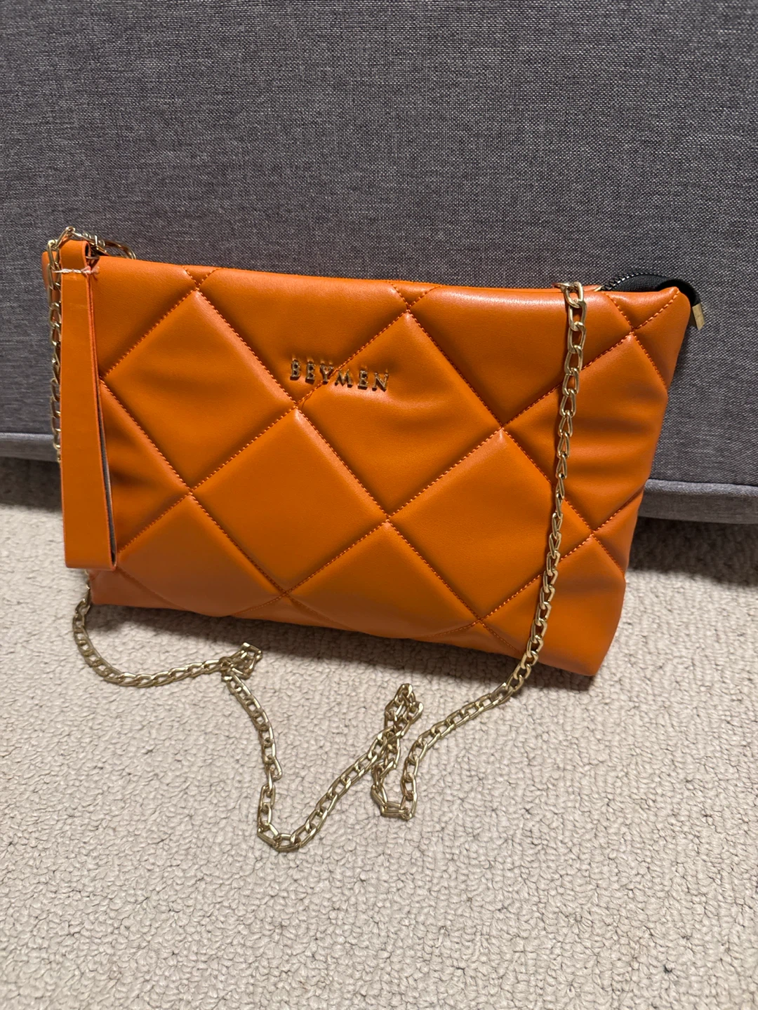 BEYMEN Quilted Orange Clutch Bag