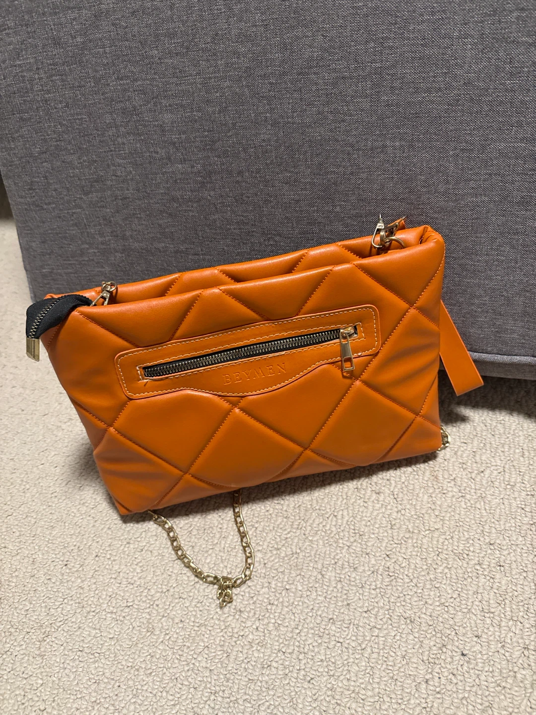 BEYMEN Quilted Orange Clutch Bag - photo 2