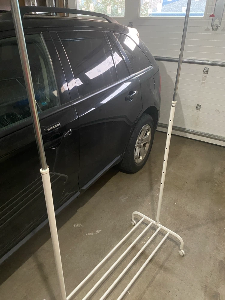 White Metal Rolling Clothes Rack - photo 2