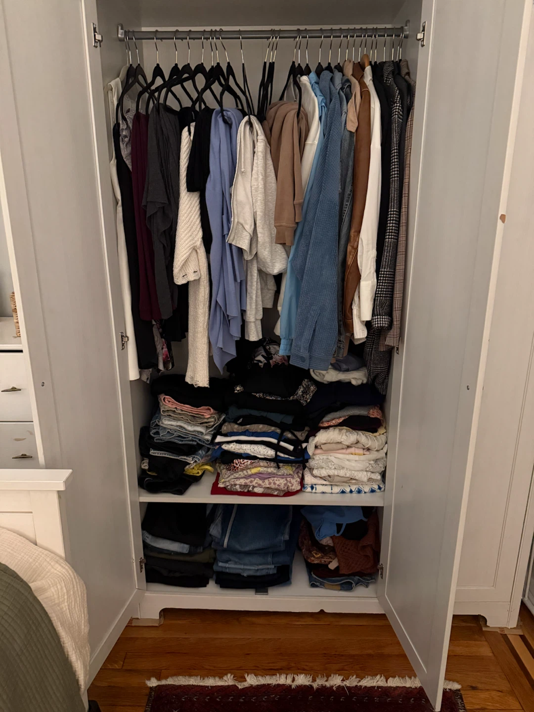 Three Door White Armoire with Full Length Mirror - photo 3