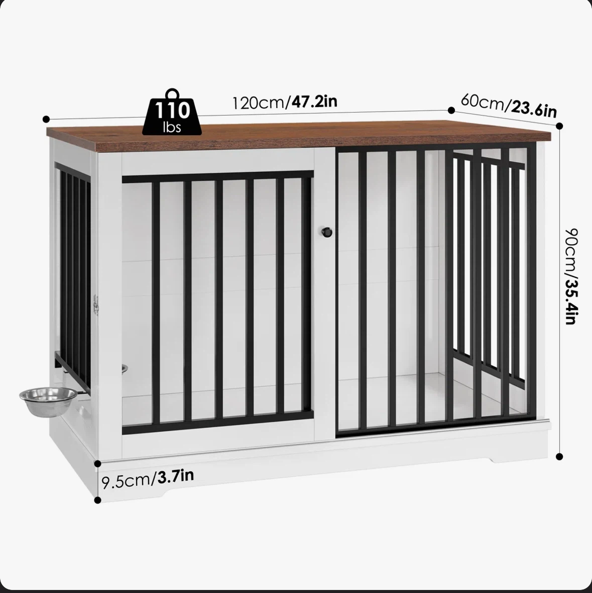 Dog Crate Furniture with Sliding Door - photo 2
