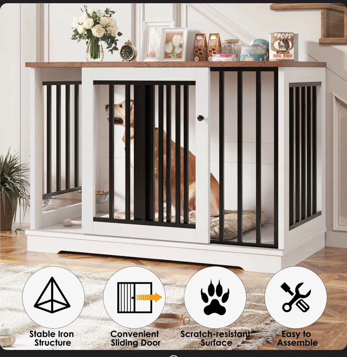 Dog Crate Furniture with Sliding Door - photo 3