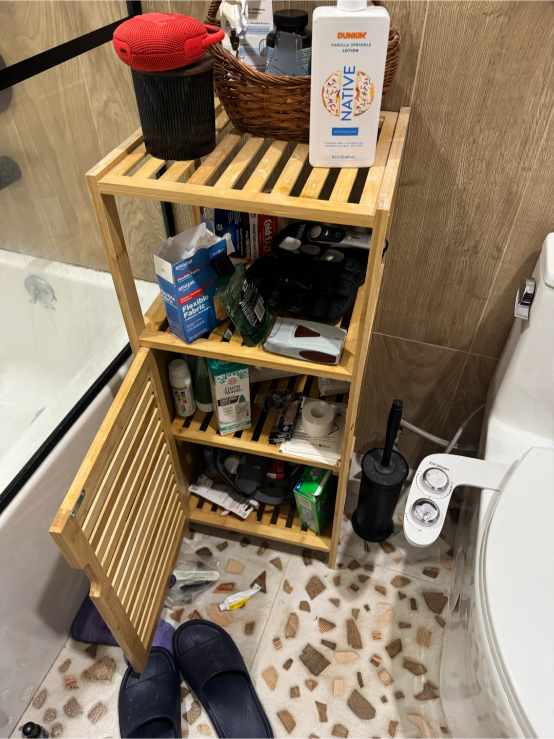 Bamboo 3-Tier Bathroom Storage Shelf - photo 2