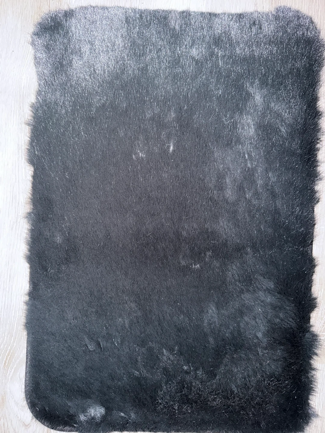 Black Faux Fur Accent Rug