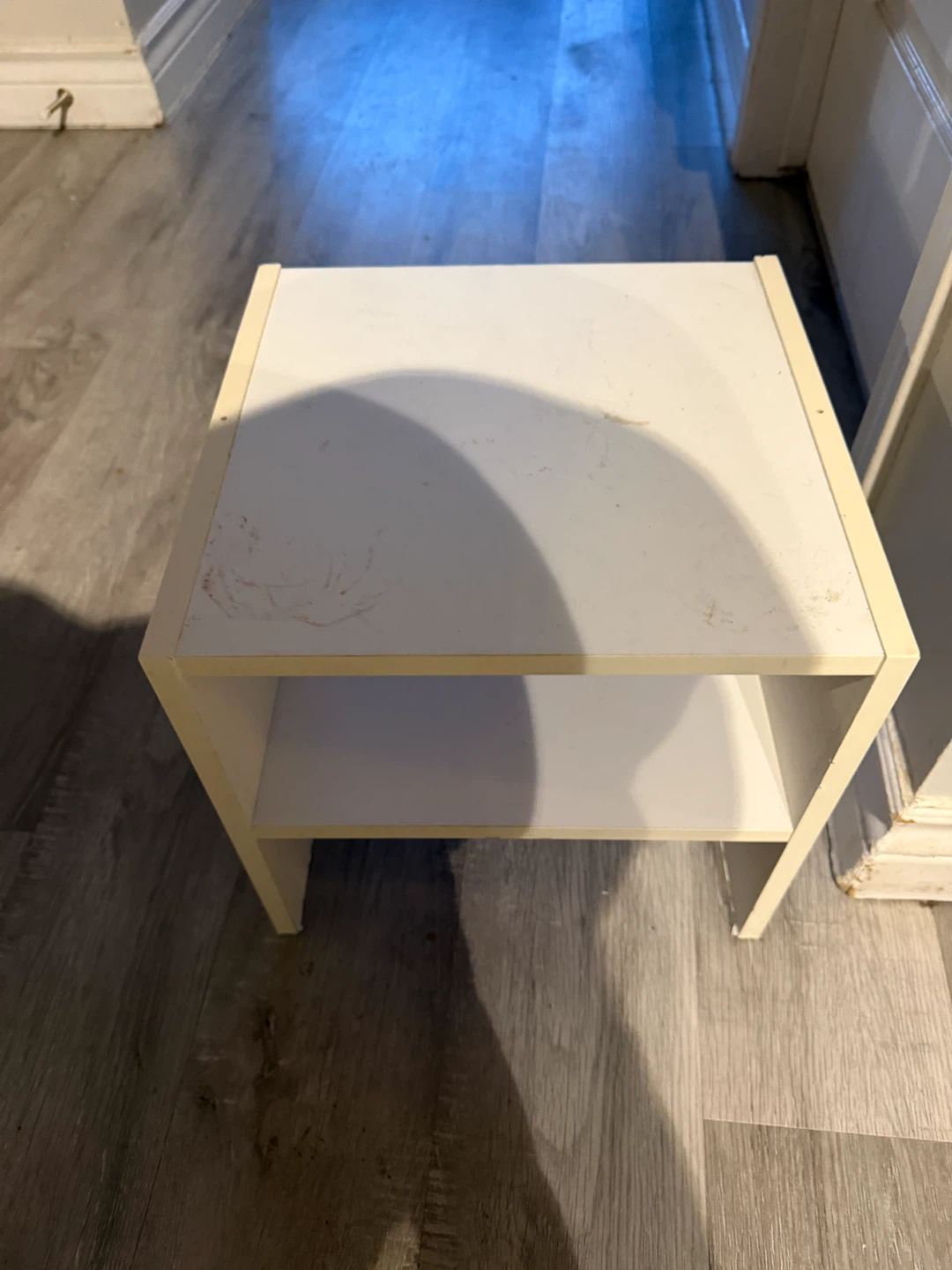White 2-Tier Cube Shelf Unit