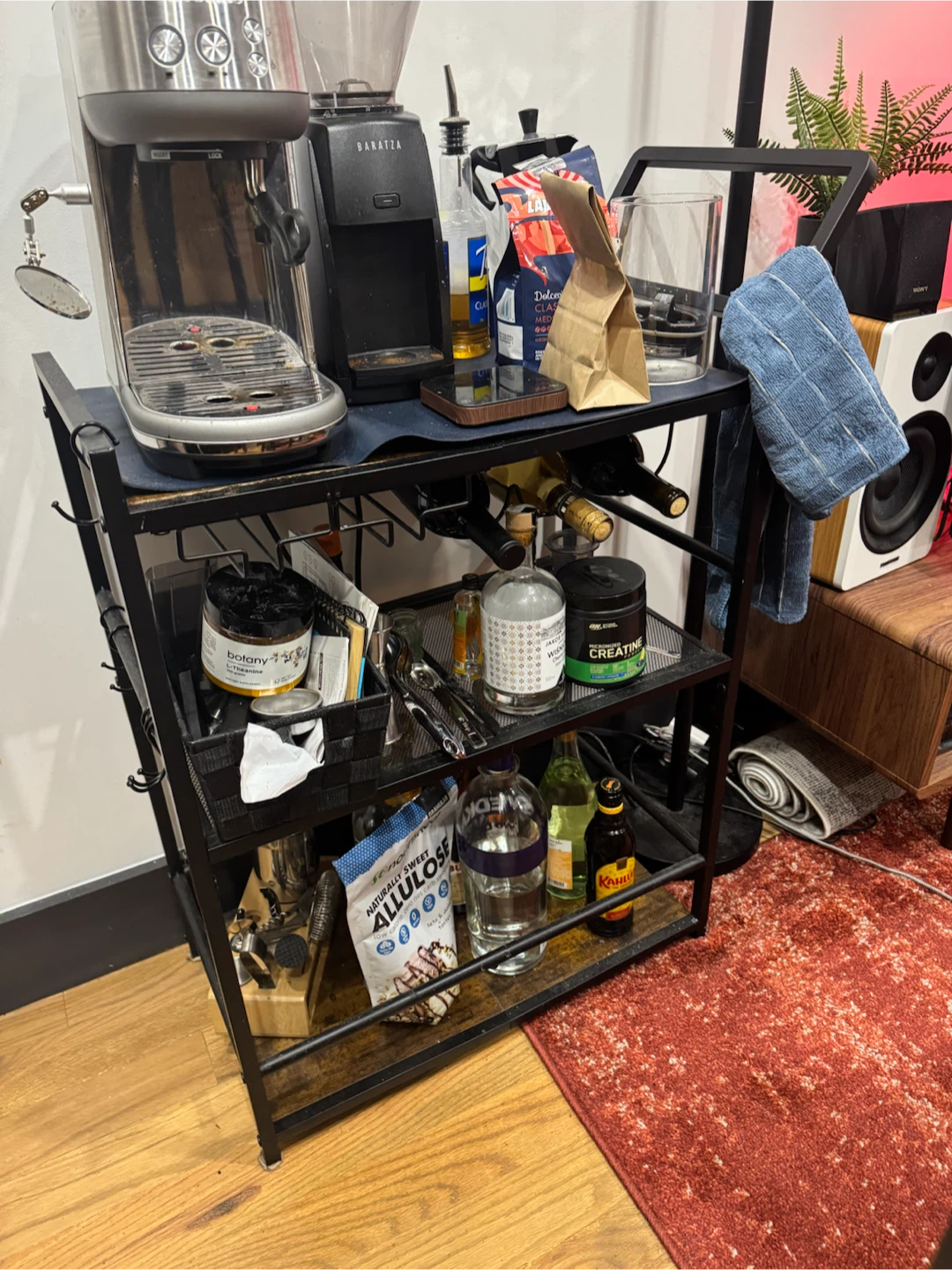 Black Metal Bar Cart