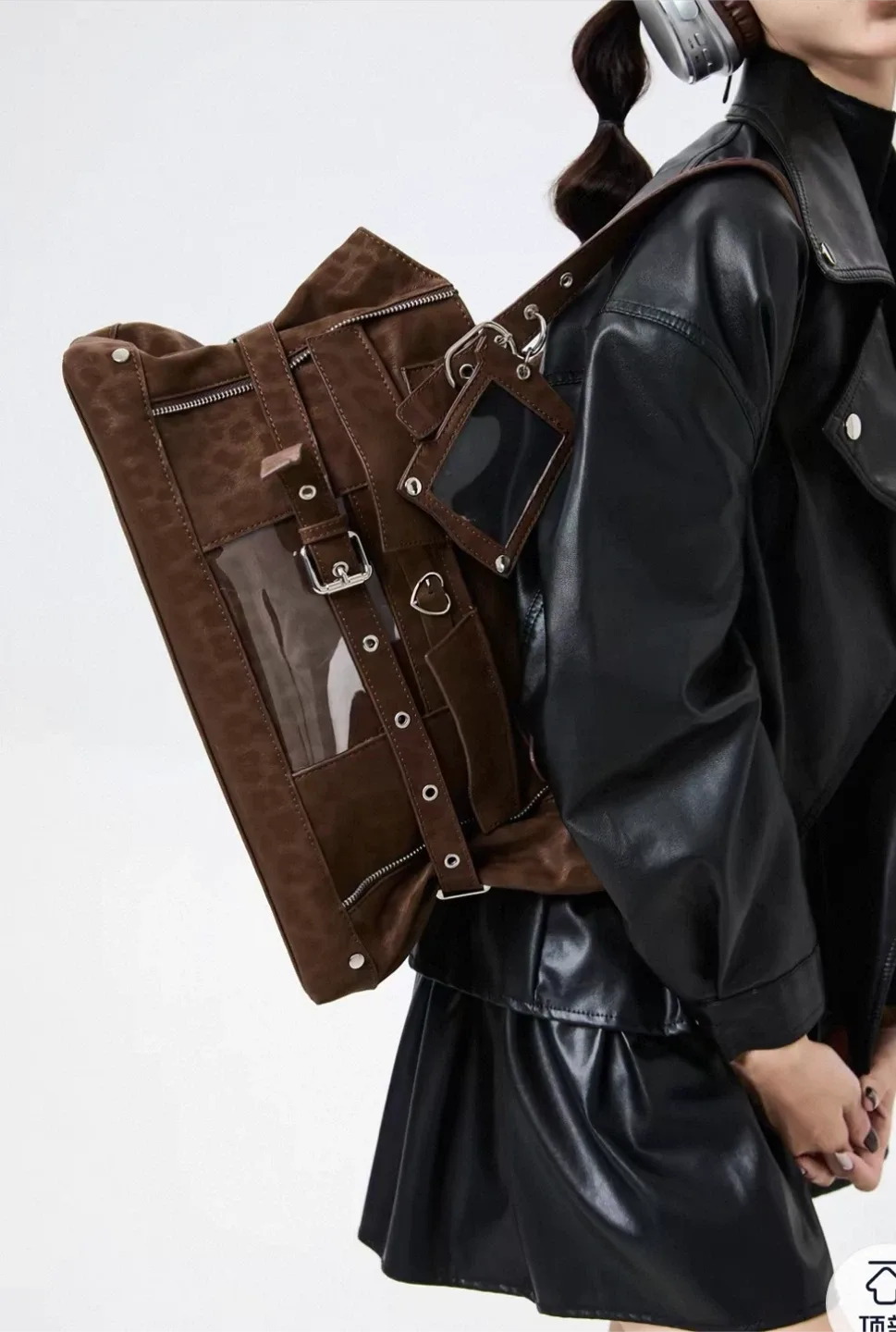 Mogoy Brown Leopard Print Tote Bag - photo 4