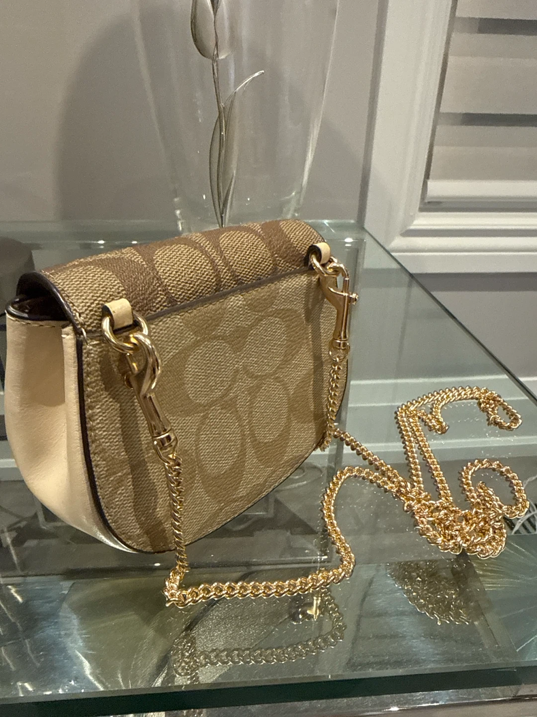 Coach Signature Canvas Mini Bag with Gold Chain - photo 4