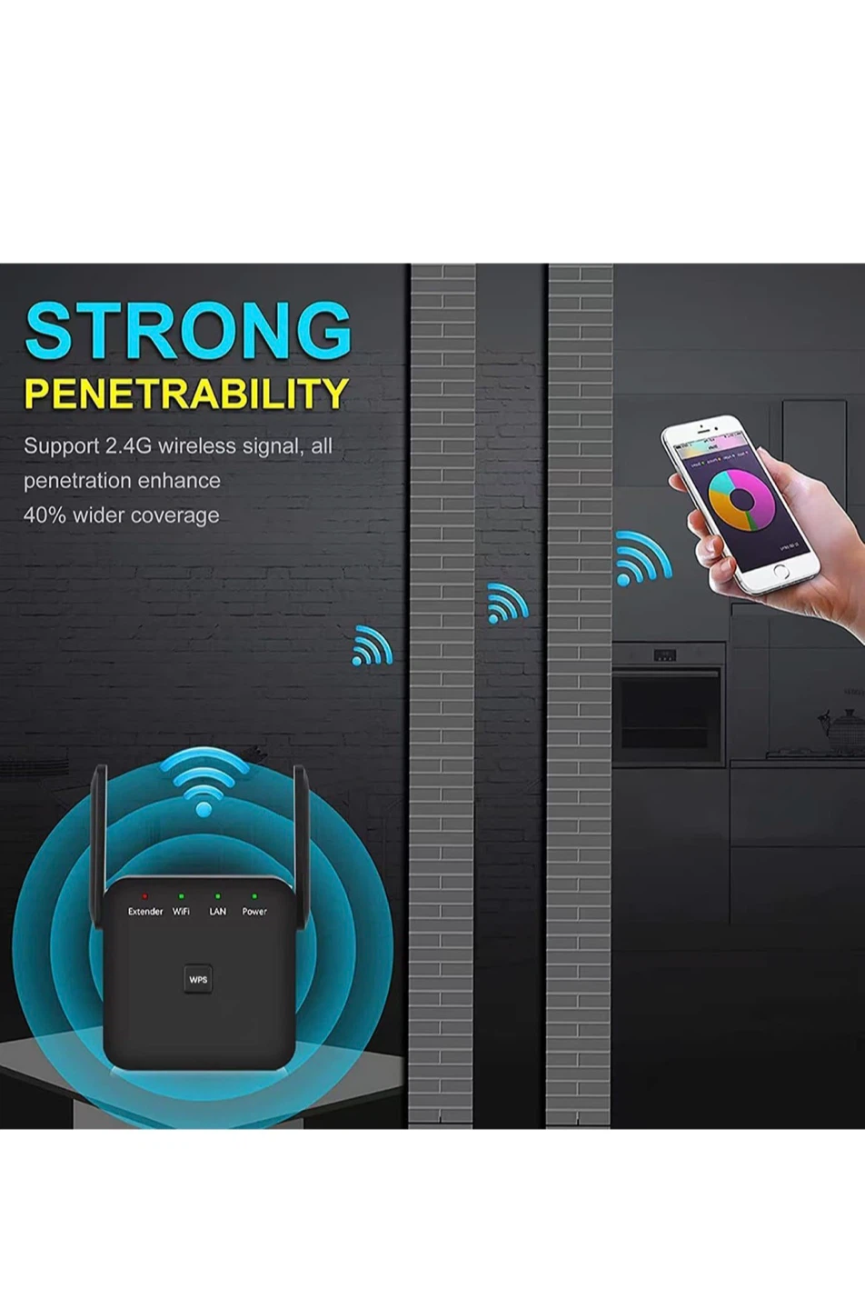 Black Wi-Fi Range Extender 300Mbps / 1200Mbps - photo 4