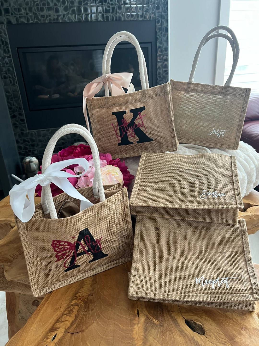 Personalized Burlap Tote