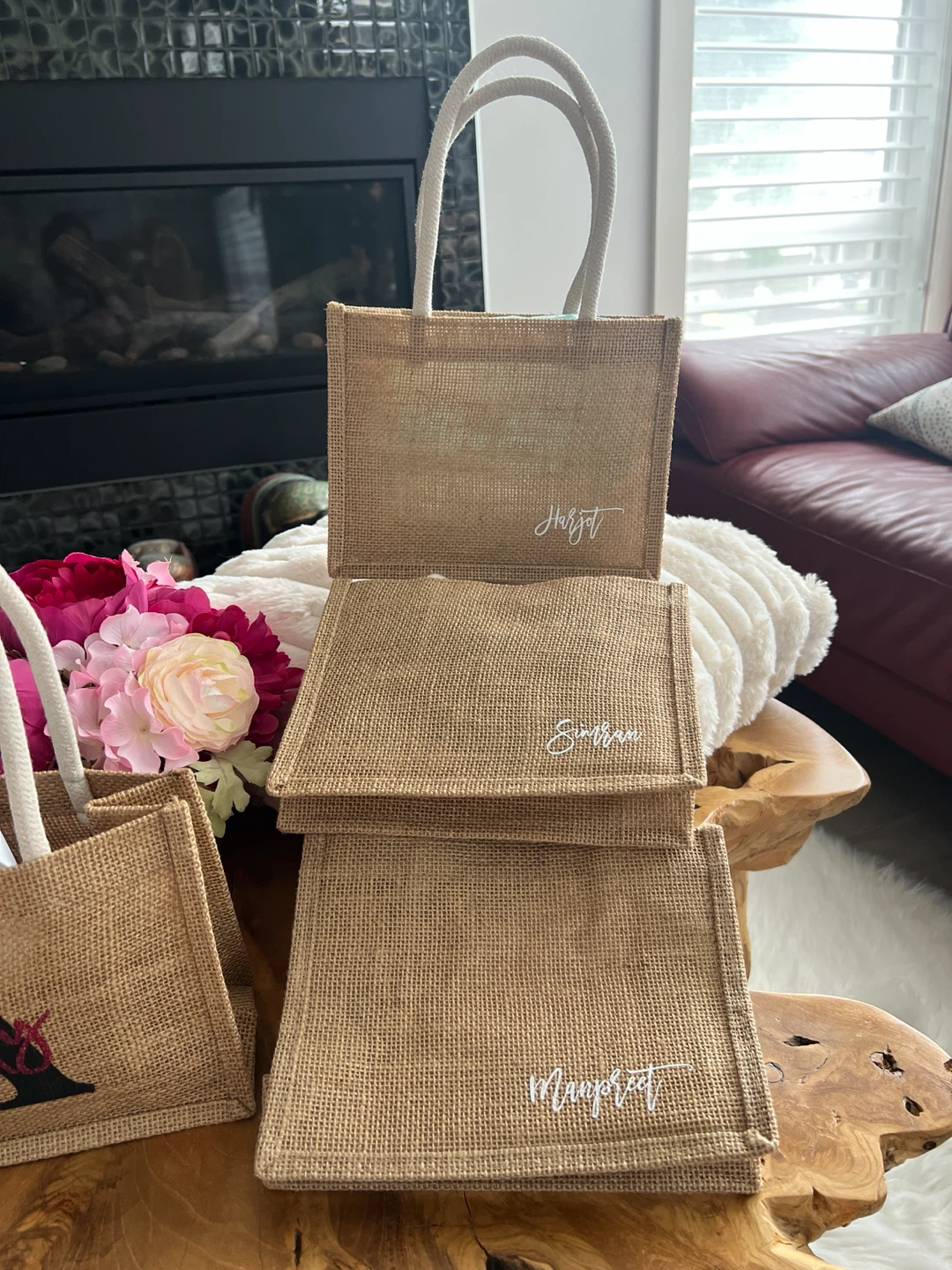 Personalized Burlap Tote - photo 2