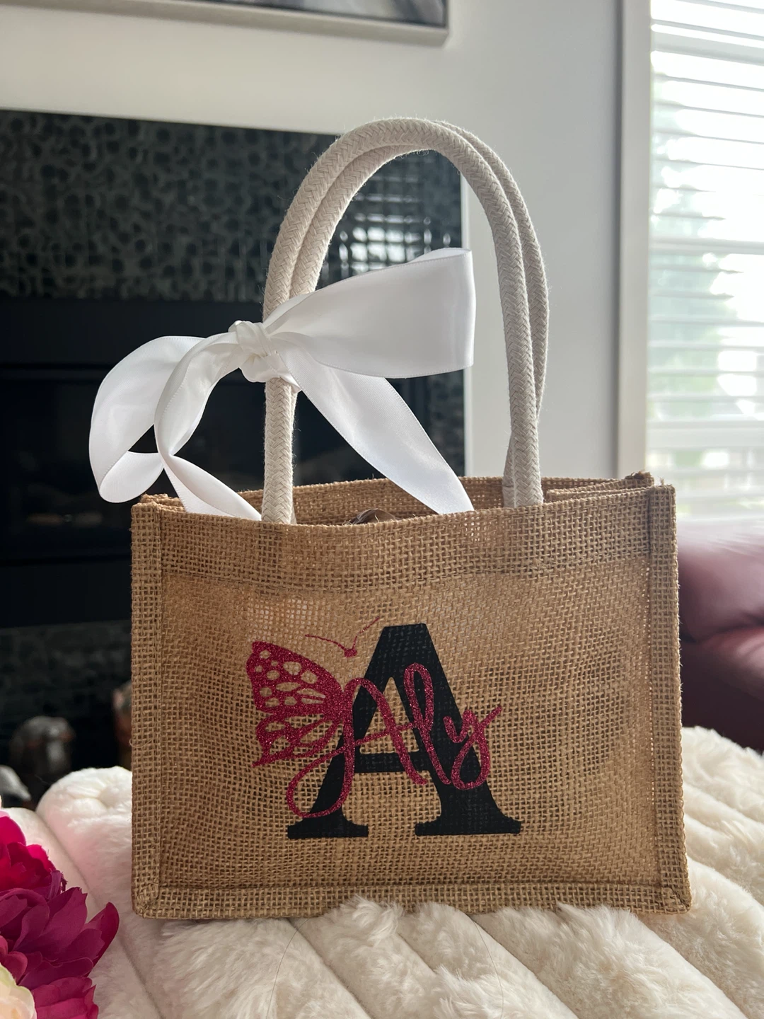 Personalized Burlap Tote - photo 5