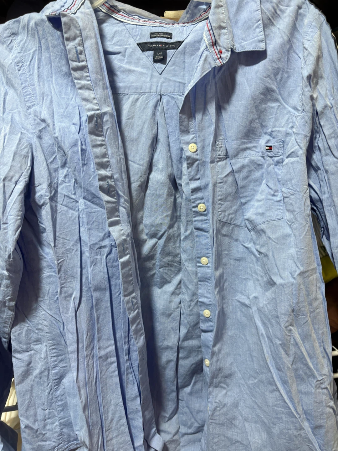 Tommy Hilfiger Light Blue Button-Up Shirt L