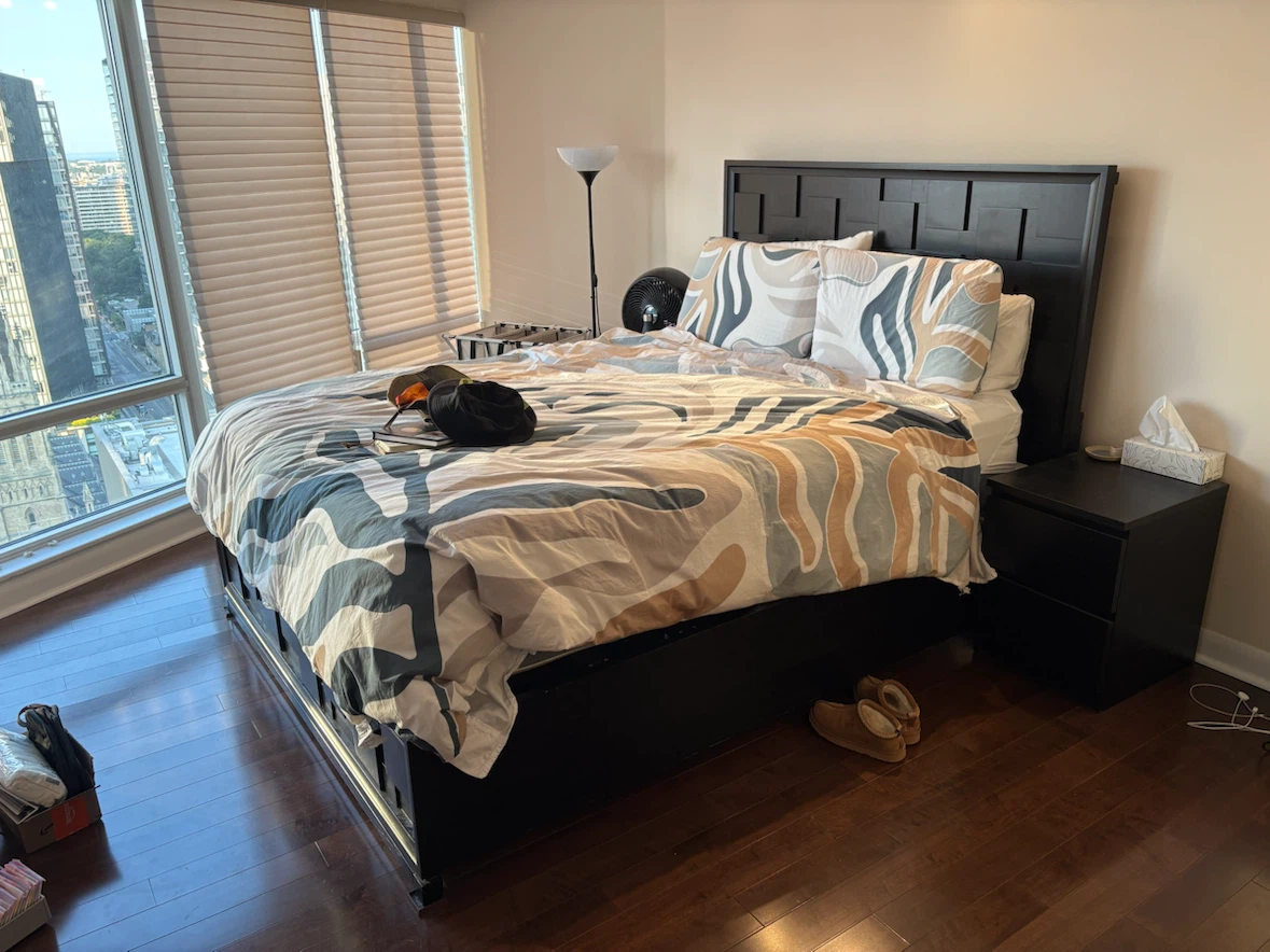 Black Wooden Queen Bed Frame with Storage Drawers - photo 3