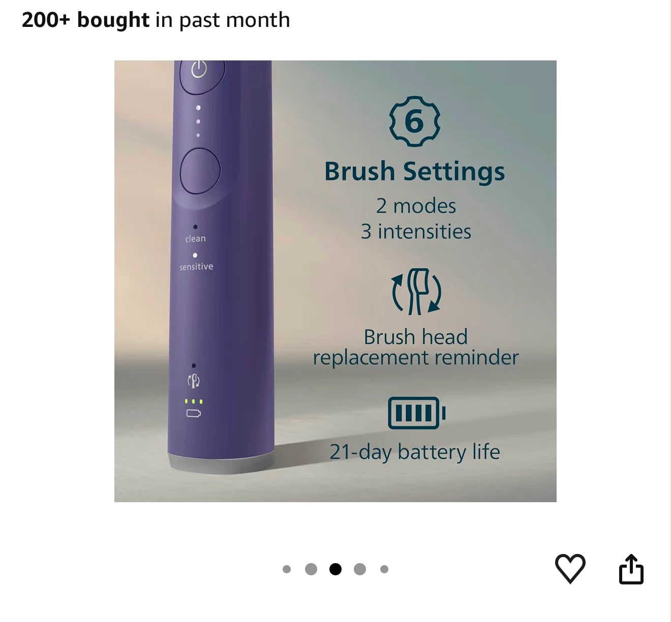 Philips Sonicare 6100 Series Electric Toothbrush - Purple - photo 2