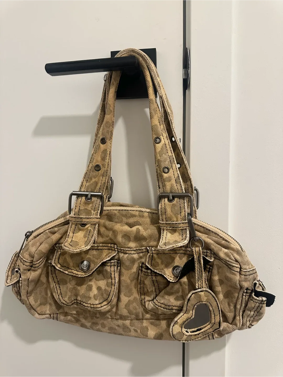 Urban outfitters Tan Leopard Print Shoulder Bag