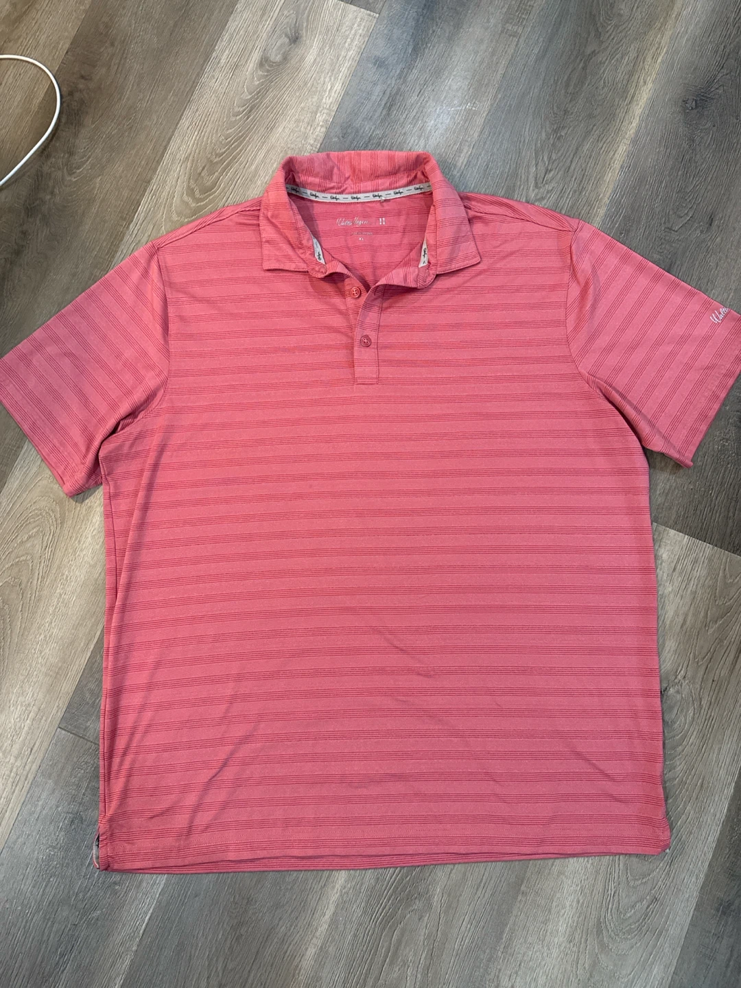Walter Hagen Pink Striped Polo Shirt XL