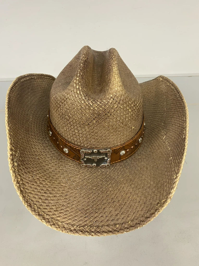 Straw Cowboy Hat with Western Buckle - photo 2