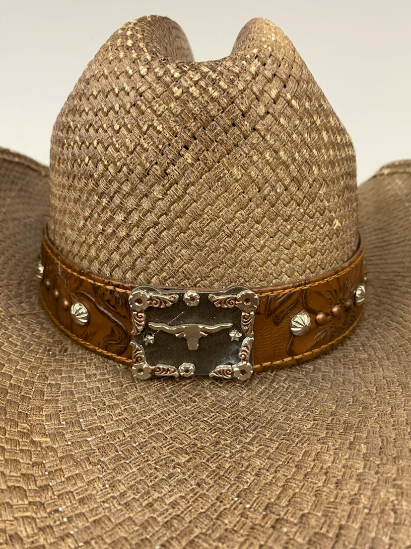 Straw Cowboy Hat with Western Buckle - photo 3