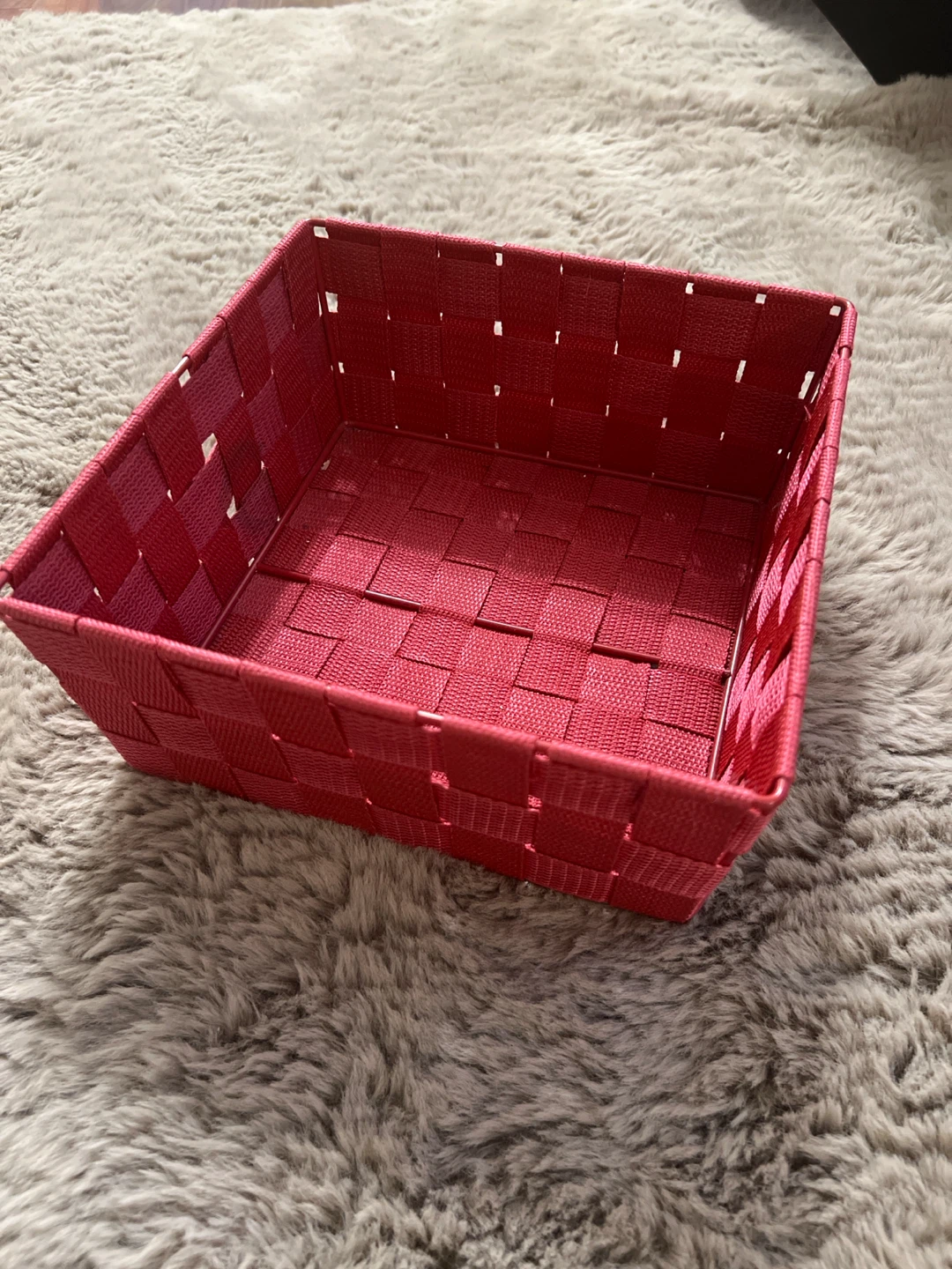 Red Woven Storage Basket
