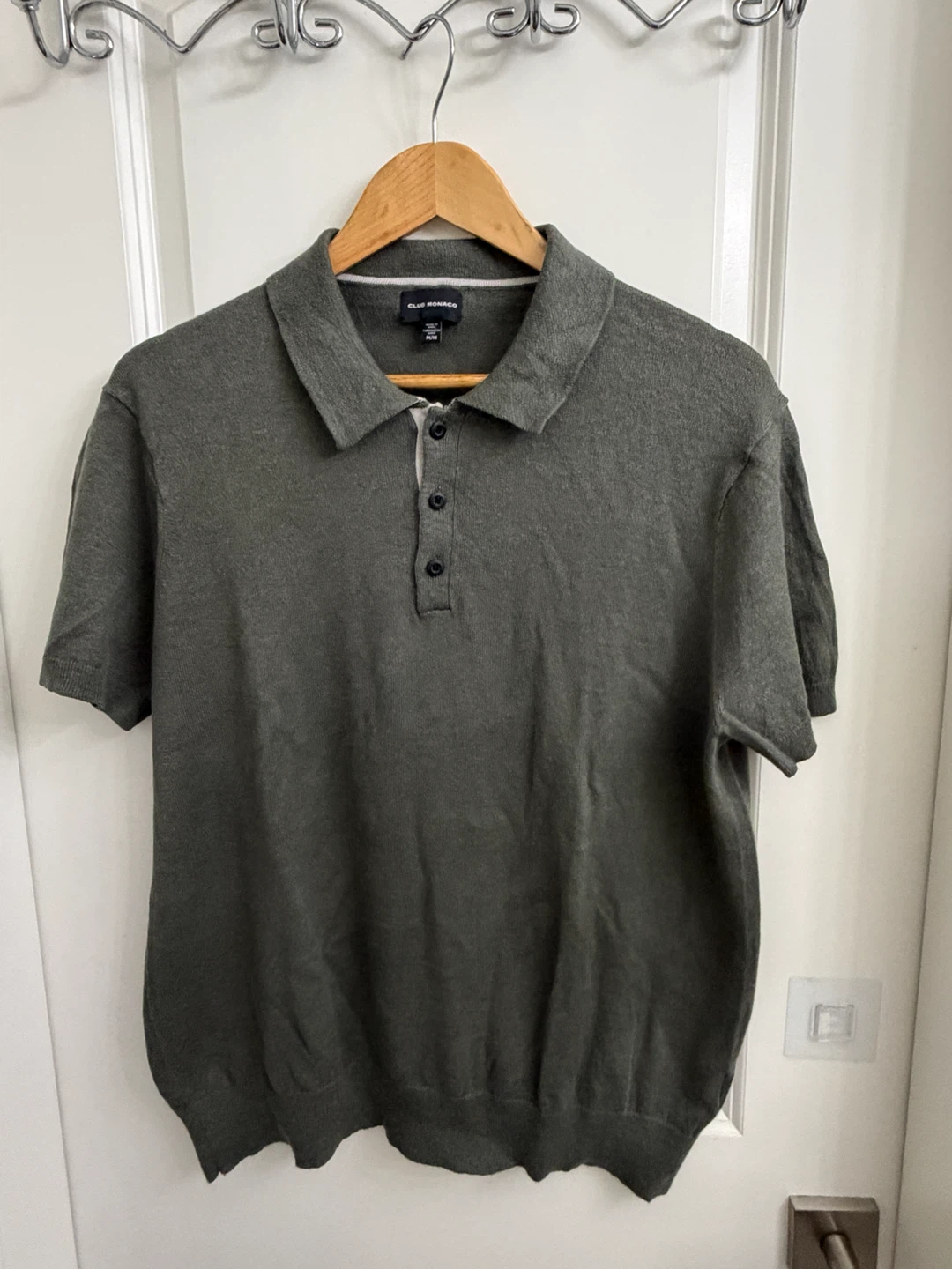 Club Monaco Men's Short Sleeve Knit Polo Shirt