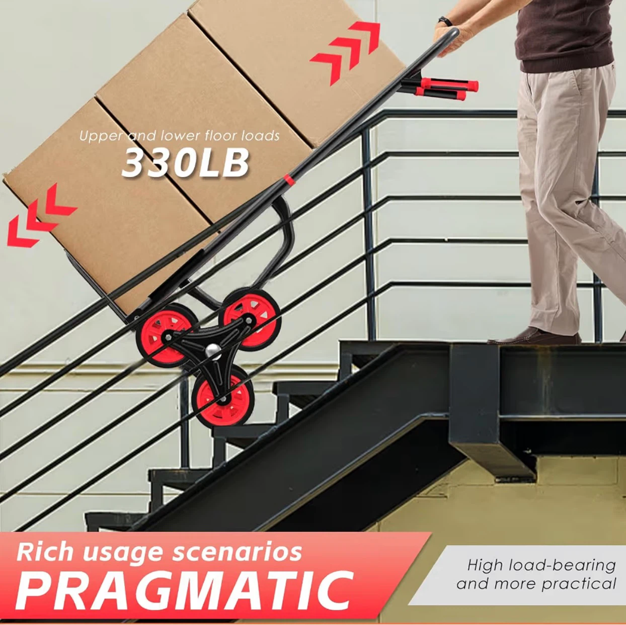 TEPROVO 3-Wheel Stair Climbing Hand Truck Dolly - photo 5