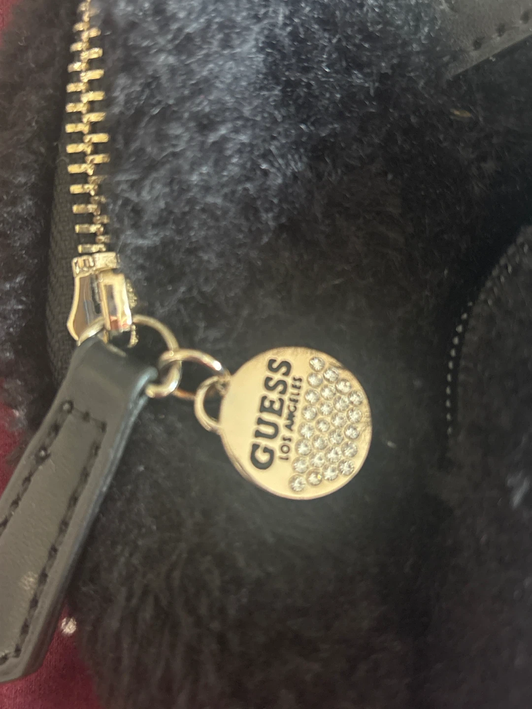 GUESS Black Faux Fur Mini Backpack Crossbody - photo 2