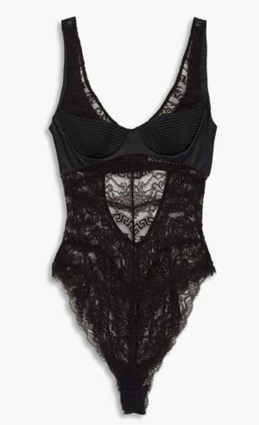 Authentic New Versace Greca Black Lace Bodysuit - photo 2