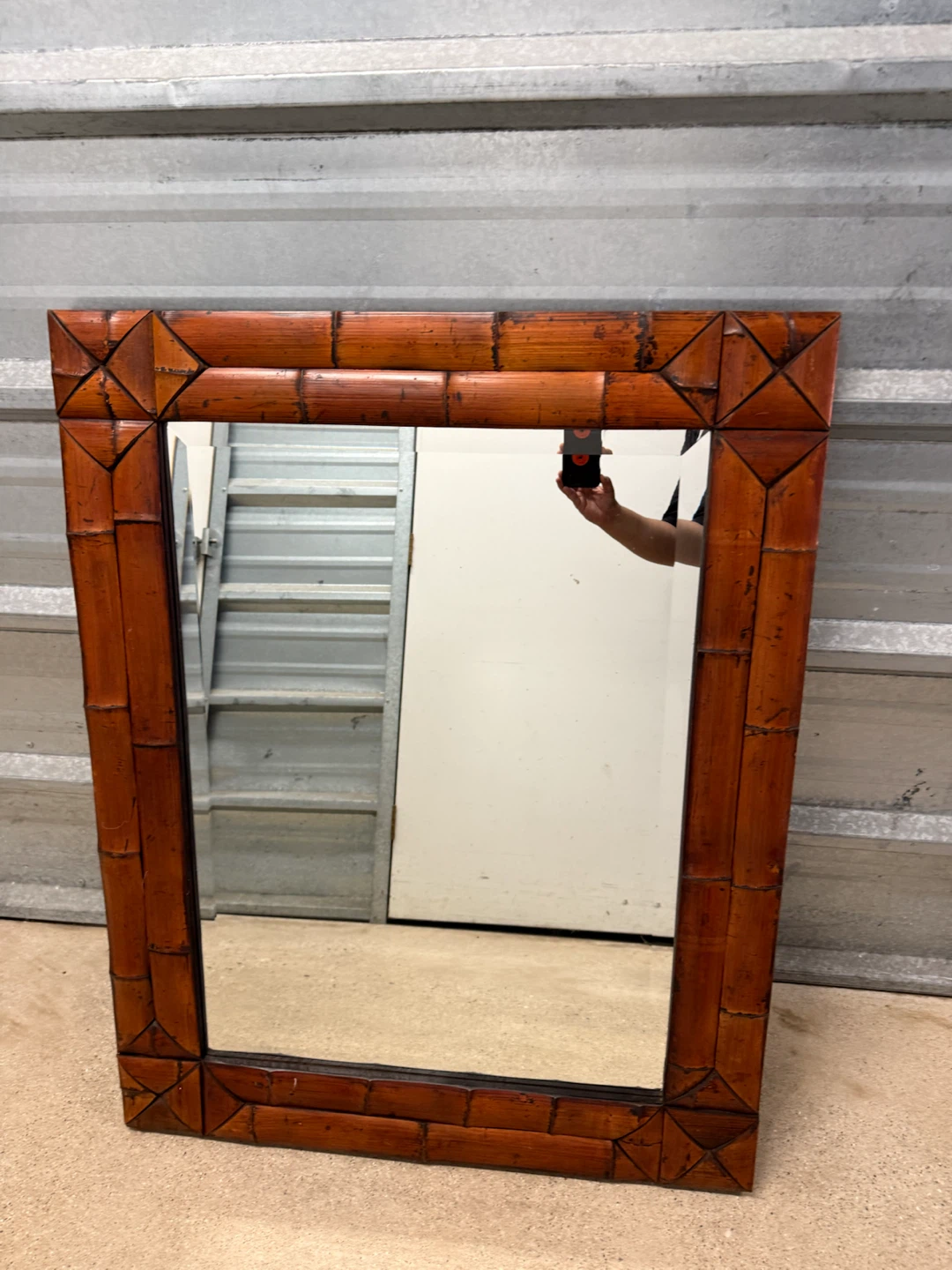 Vintage MCM Bamboo Boho Style Mirror-Super Heavy - photo 3