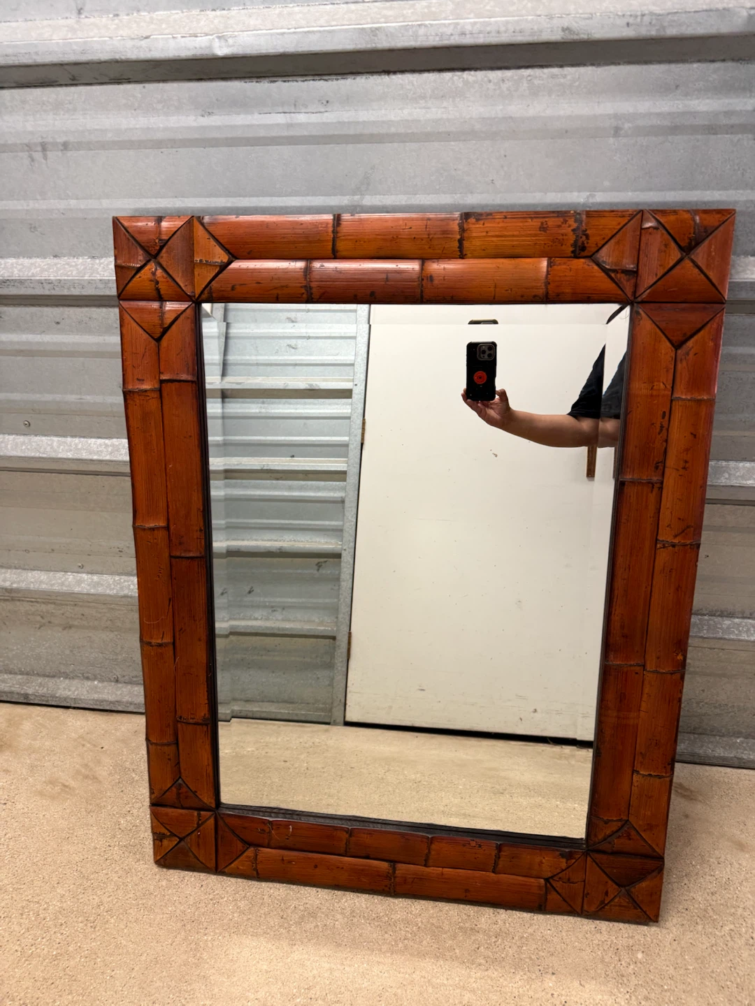 Vintage MCM Bamboo Boho Style Mirror-Super Heavy - photo 4