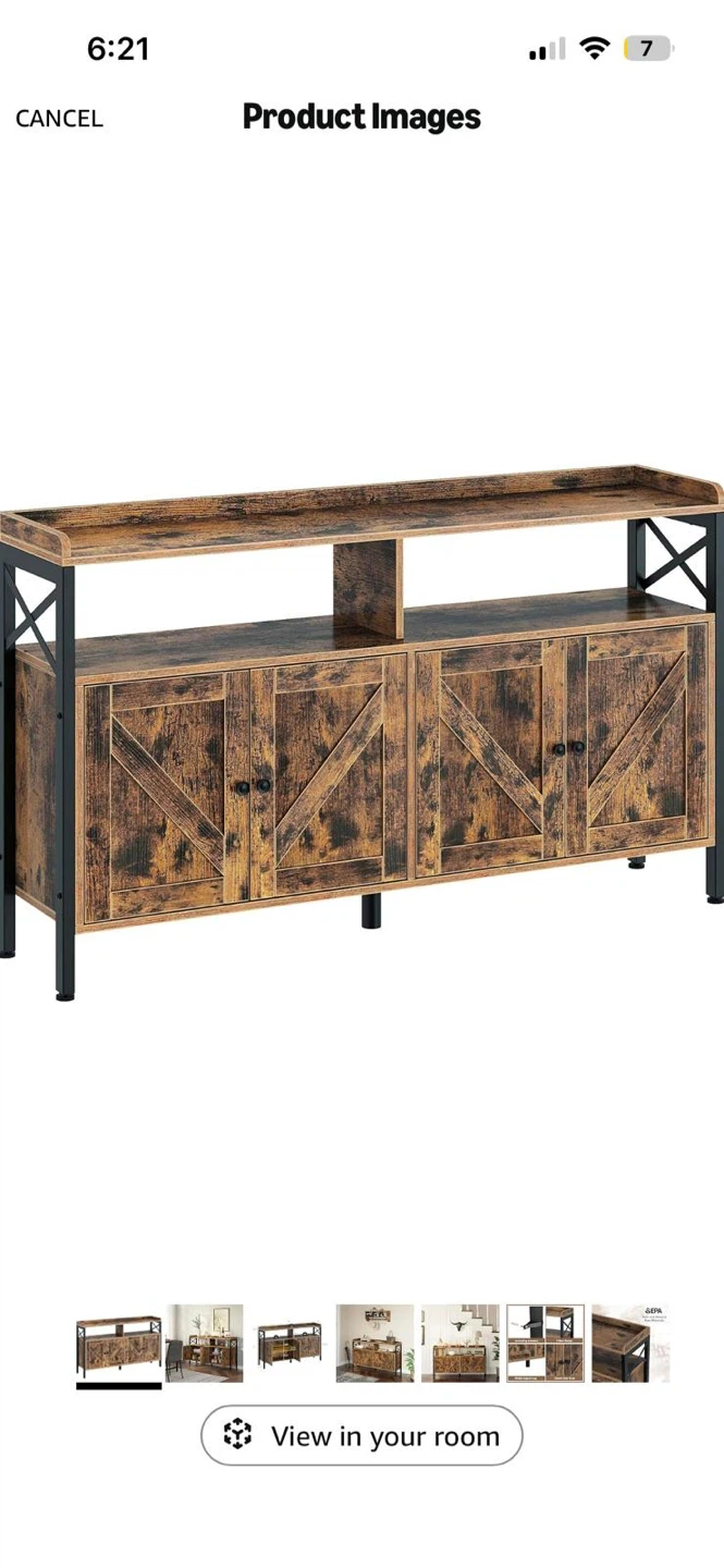 Rustic Wood cabinet with Storage - photo 2