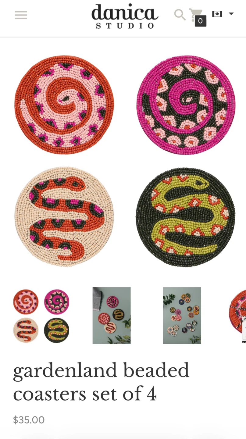 Beaded Snake Coasters
