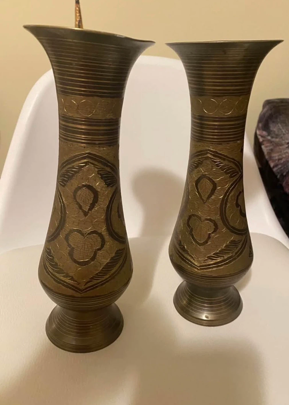 Vintage Brass Vases - Set of 2