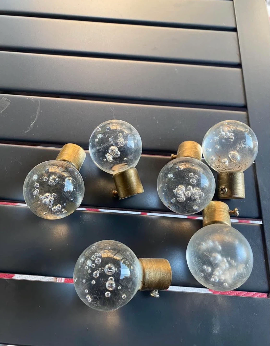 Set of 6 Glass Bubble Drawer Knobs
