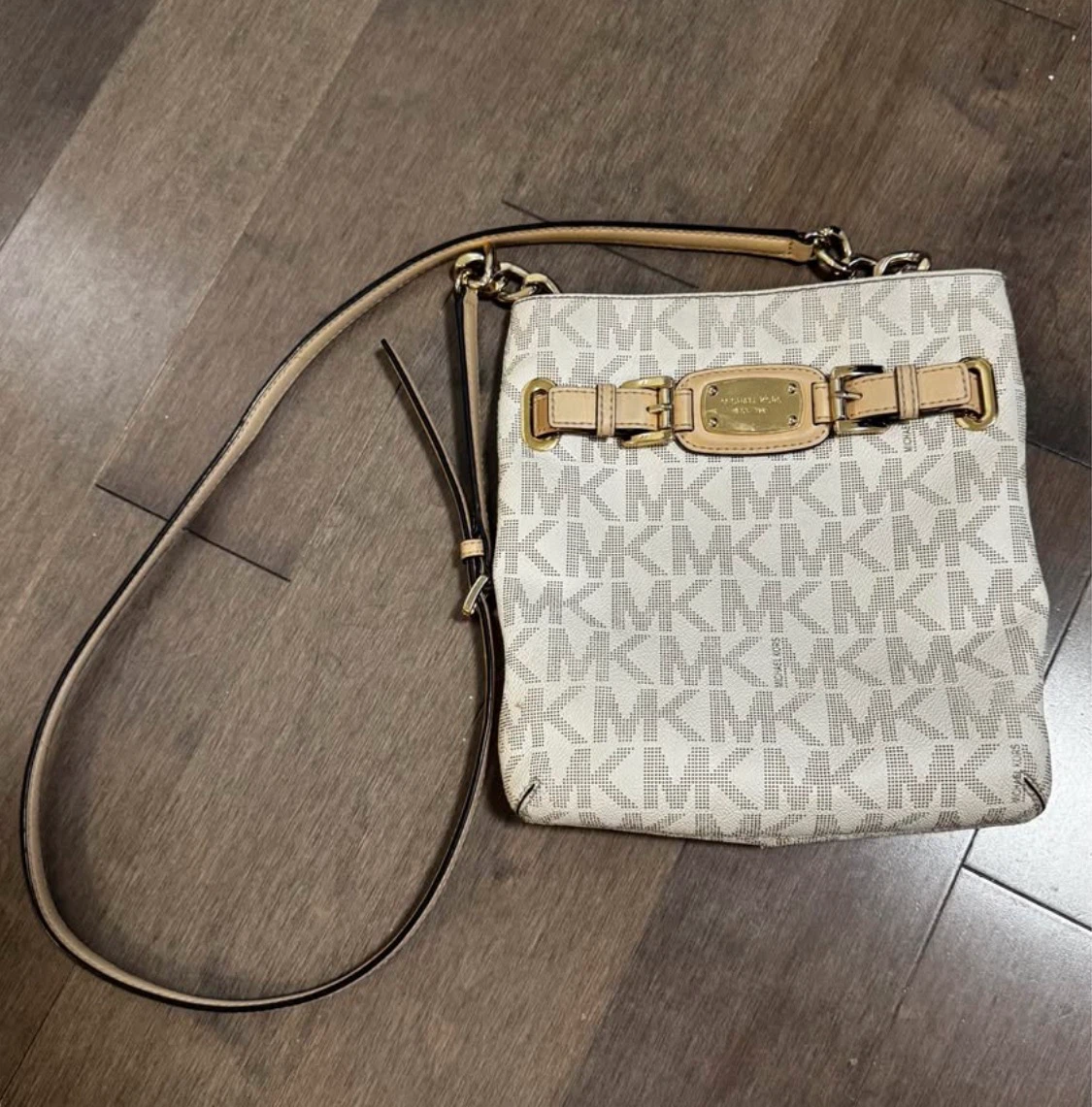 Michael Kors White Monogram Crossbody Bag