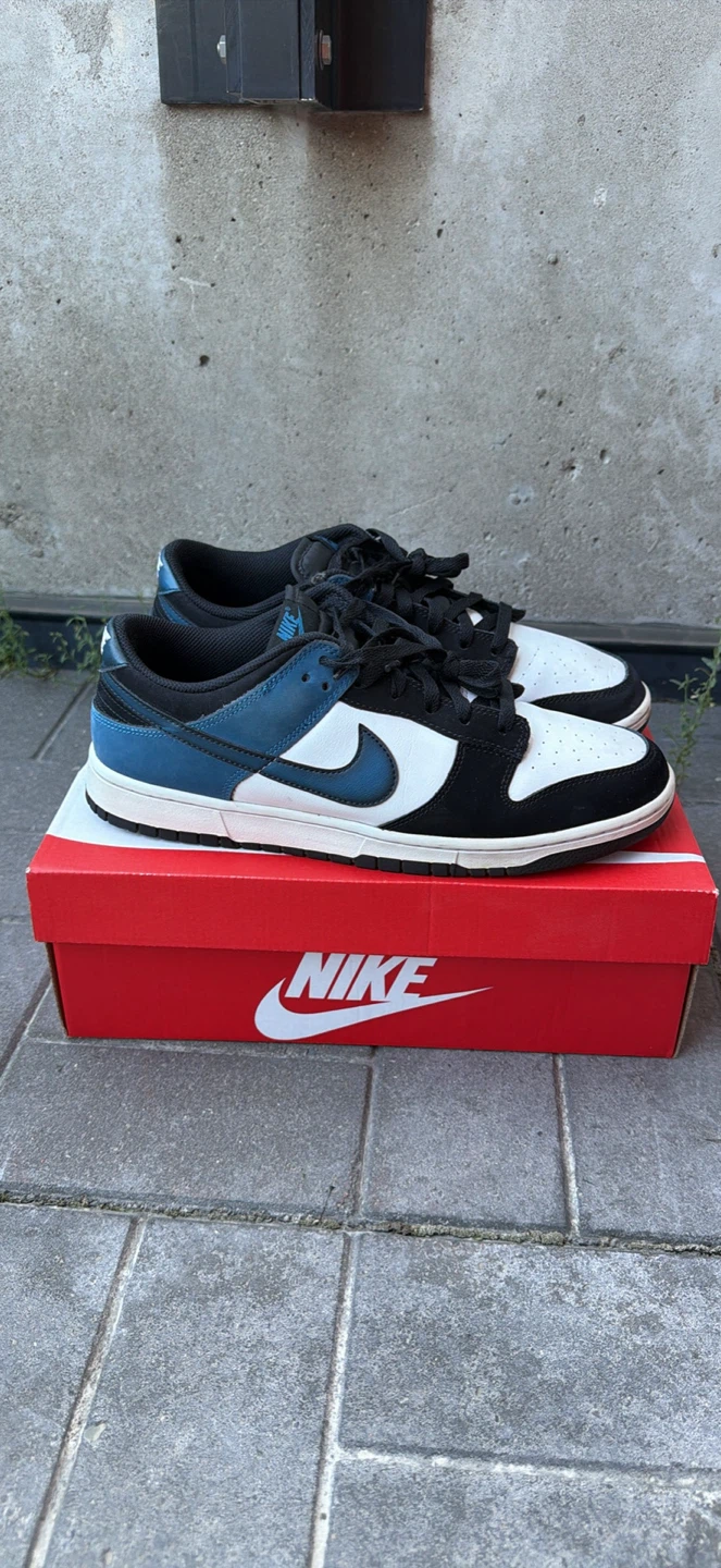 Nike Dunk Low Retro White Black Blue Men's Size 12
