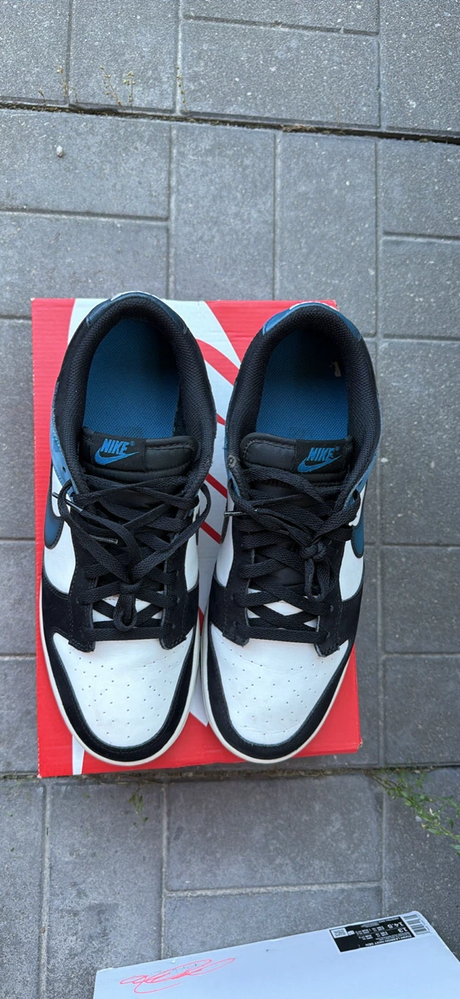 Nike Dunk Low Retro White Black Blue Men's Size 12 - photo 2
