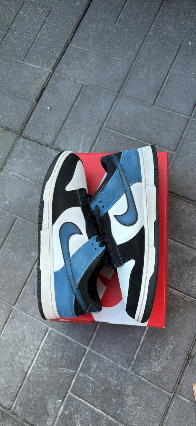 Nike Dunk Low Retro White Black Blue Men's Size 12 - photo 3